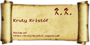 Kruty Kristóf névjegykártya